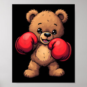 Póster Guantes de boxeo de oso