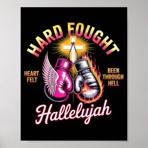 Póster Guantes de boxeo Hallelujah Hard Fought Faith _1