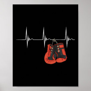 Póster Guantes de boxeo Heartbeat Ekg Pulse Mma Boxing Ki