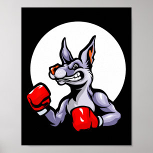 Póster Guantes de boxeo Kangaroo Kickboxing Lucha Deporte