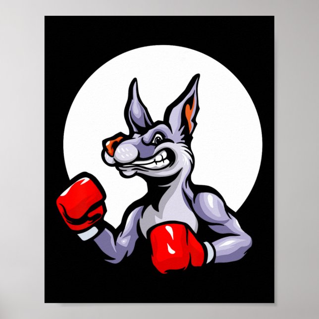 Póster Guantes de boxeo Kangaroo Kickboxing Lucha Deporte (Frente)