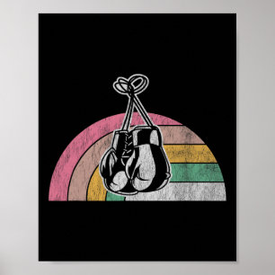 Póster Guantes de boxeo retro con vibraciones arcoiris
