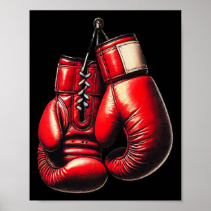 Póster Guantes de boxeo Rojo Boxeo Deportivo Kickboxing