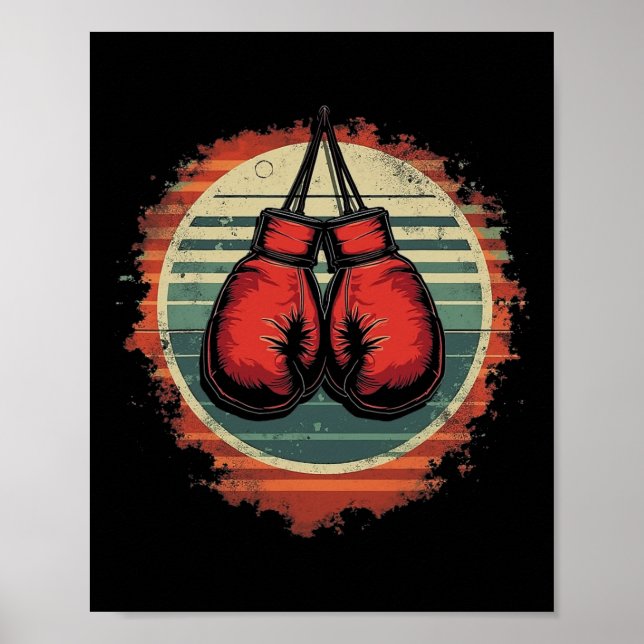 Póster Guantes de boxeo Vintage (Frente)