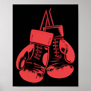 Póster Guantes de boxeo vintage kickboxing amante del box
