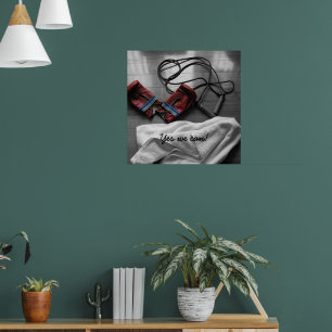 Póster Guantes de boxeo y gimnasio