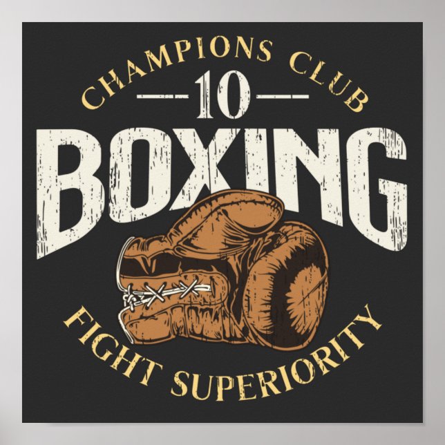 Póster Guantes de pelea de boxeo angustiados (Frente)