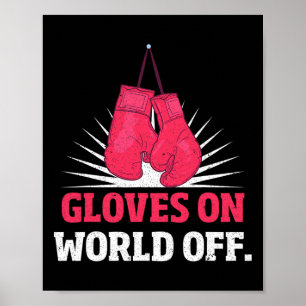 Póster Guantes divertidos de kickboxing en el mundo de lo
