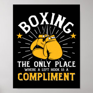 Póster Guantes G de boxeo de sombra, kickboxing, boxeador