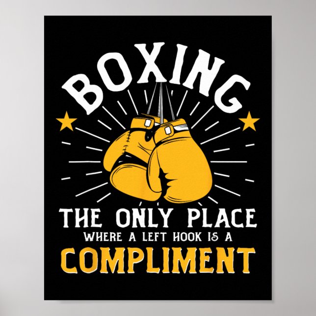 Póster Guantes G de boxeo de sombra, kickboxing, boxeador (Frente)