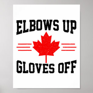 Póster Guantes levantados codos abajo bandera de Canadá l