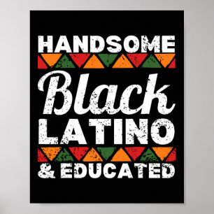 Póster Guapo negro latino y educado afro latino afr