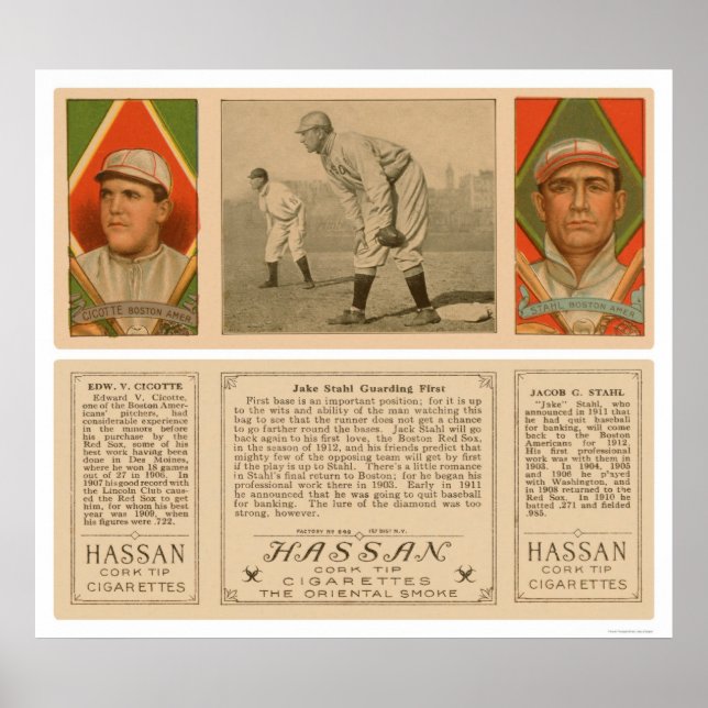 Póster Guardando el primer béisbol de los Red Sox 1912 (Frente)