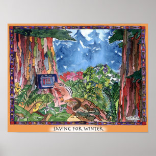 Póster Guardando para el invierno