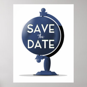 Póster Guardar El Globe Vintage De Fecha