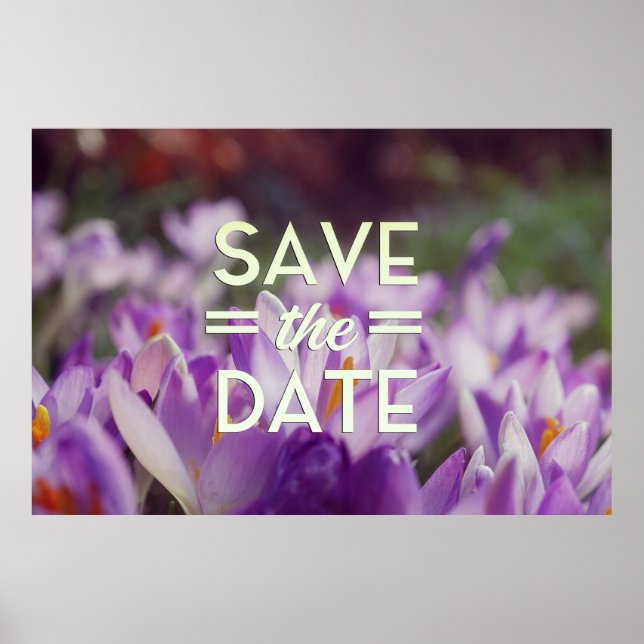Póster Guardar la flor púrpura de fecha (Frente)