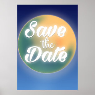 Póster Guardar la luna mágica de fecha