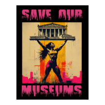 Guardar nuestros museos Gran Poster - Archivo Impr