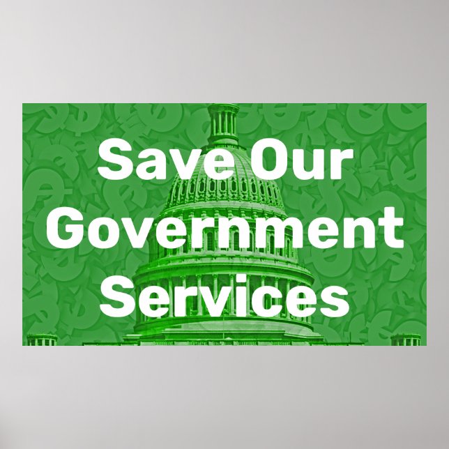 Póster Guardar nuestros servicios gubernamentales (Frente)