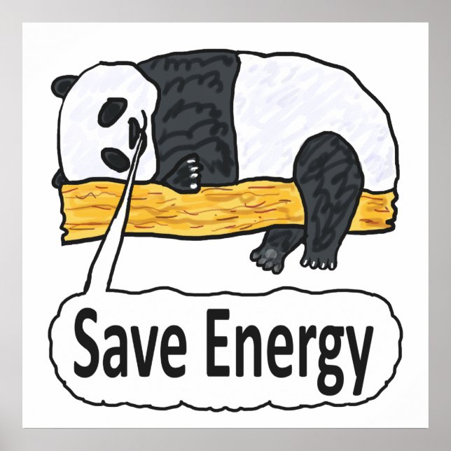 Póster Guardar Panda Energético (Frente)