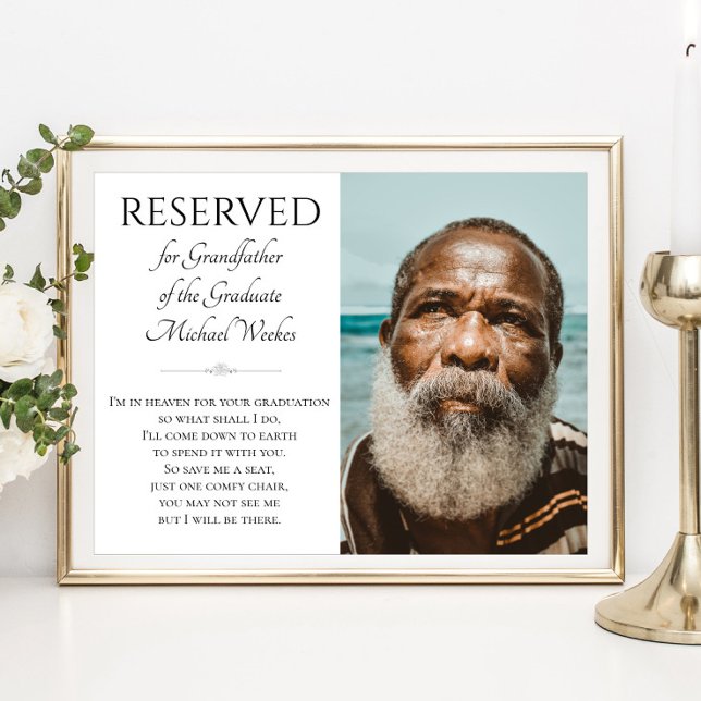 Póster Guardar un asiento en memoria del abuelo del gradu (Subido por el creador)