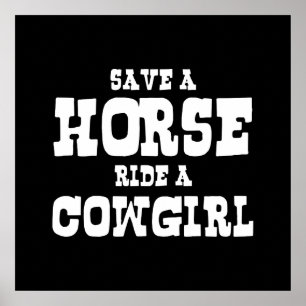 PÓSTER GUARDAR UN CABALLO EN UN POSTER DE UNA CHICA