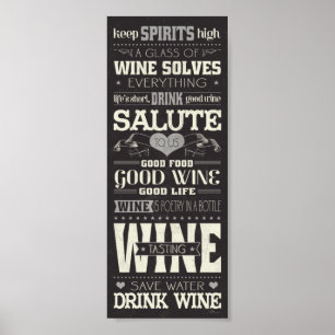 Póster Guardar vino para beber agua