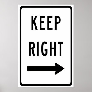 Póster Guarde a la derecha el Rótulo