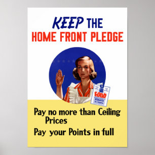 Póster Guarde el compromiso de la frente interno -- WWII