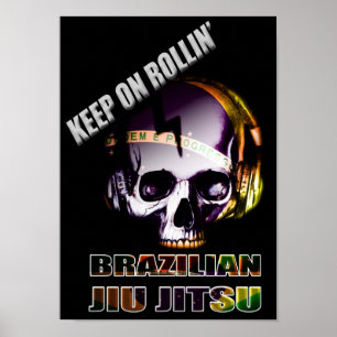 Póster Guarde en el poster del cráneo de Jiu Jitsu del