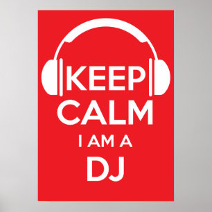 Póster Guarde la calma que soy DJ