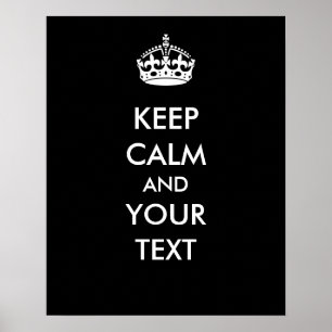 Póster Guarde la calma su negro del texto para hacer su