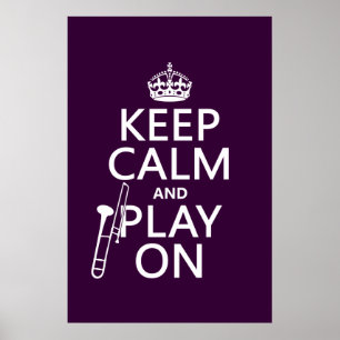 Póster Guarde la calma y el juego en (Trombone)