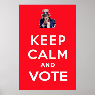Póster Guarde la calma y vote