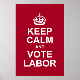 Póster guarde la calma y vote el trabajo