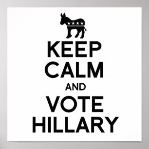 Póster GUARDE la CALMA Y VOTE HILLARY.png