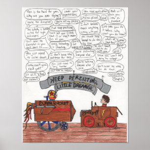Póster Guarde persistir, el pequeño soñador 11x14