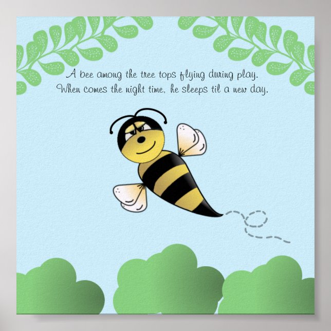 Póster Guardería de abejas o niños (Frente)