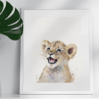 Guardería de bebé León Feliz Acuarela Safari Selva