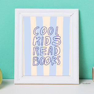 Póster Guardería de lectura para niños geniales con rayas