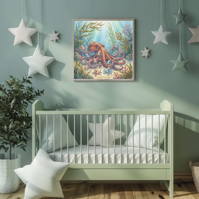 Póster Guardería de Mamá Pulpo y Bebés (Subido por el creador)