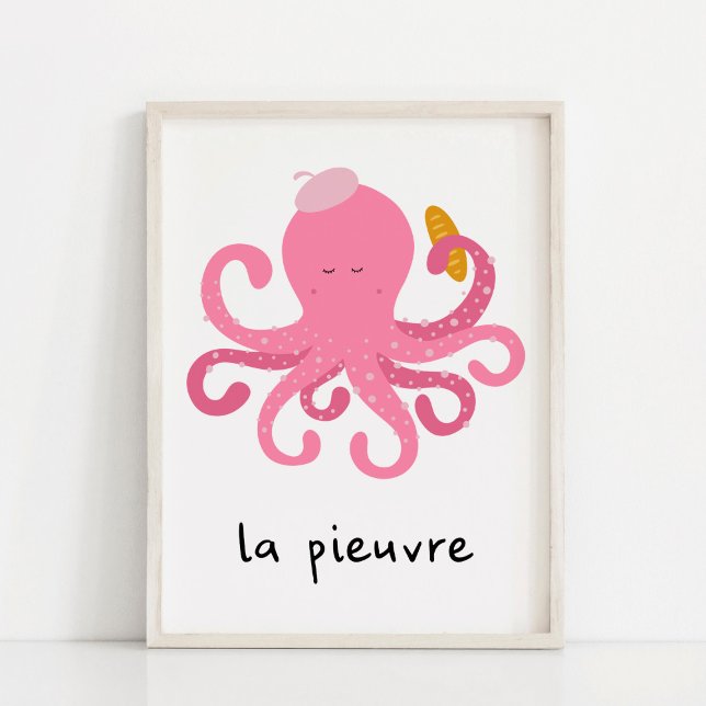Póster Guardería de Pulpo Francés Rosa Lindo (Subido por el creador)