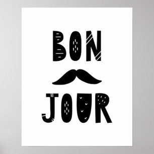 Póster Guardería moderna escandinava Bon Jour