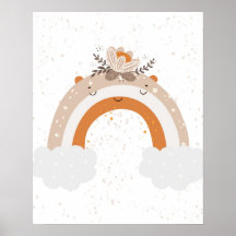 Guardería moderna escandinava linda arcoíris con f