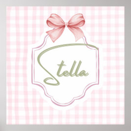 Póster Guardería personalizada para niña Stella con lazo