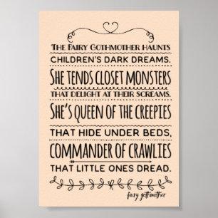 Póster Guardería "Reina de las Creepies" de la Hada Gothm