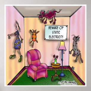 Póster Guárdese de electricidad estática