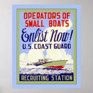 Póster Guardia Costera de Estados Unidos ~ Vieja Guerra M