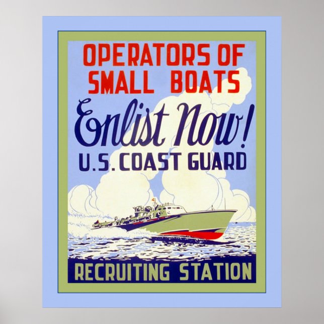 Póster Guardia Costera de Estados Unidos ~ Vieja Guerra M (Frente)