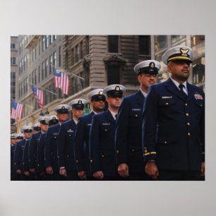 Póster Guardia Costera en el desfile del Día de los Veter